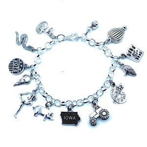 Iowa Charm Bracelet State Themed Charms